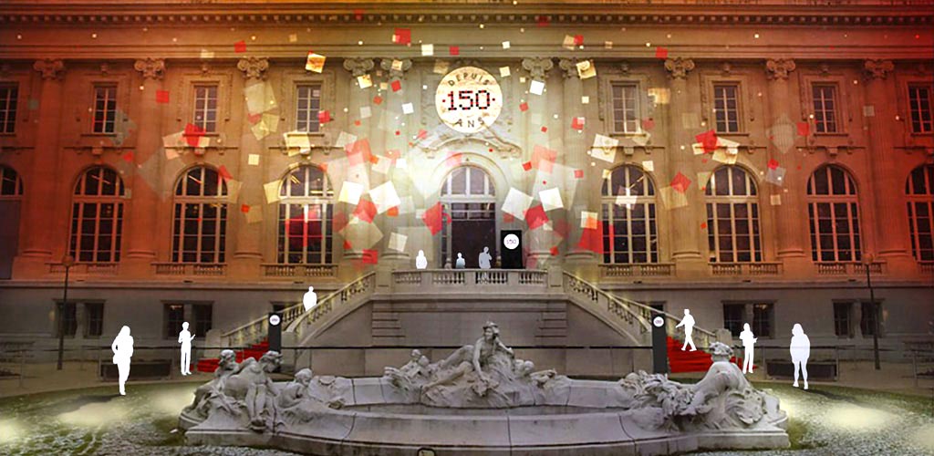 Images projetées sur la façade du Grand-Palais