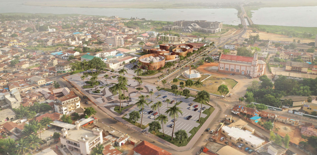 Vue aérienne du Musée International du Vodun à Porto-Novo